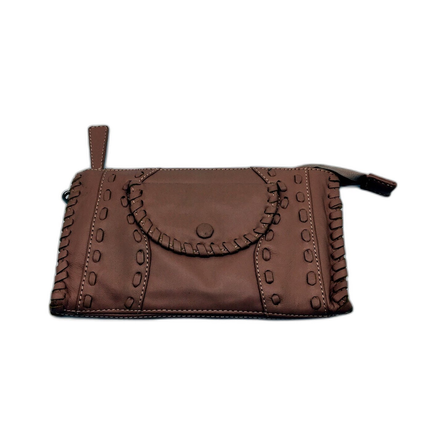Poppy Green Pink Leather Clutch Bag - Stylish Everyday Purse for Women NEW