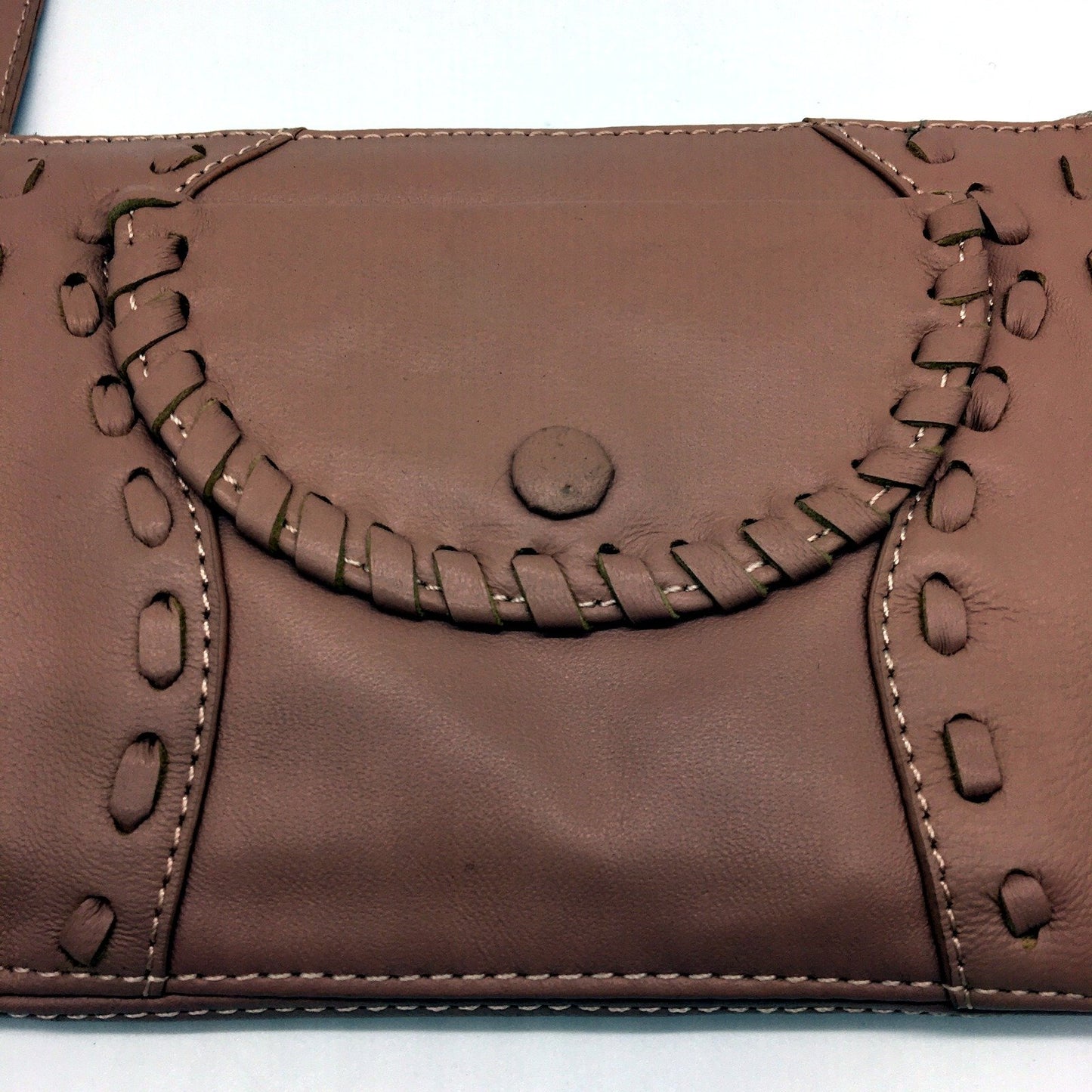 Poppy Green Pink Leather Clutch Bag - Stylish Everyday Purse for Women NEW