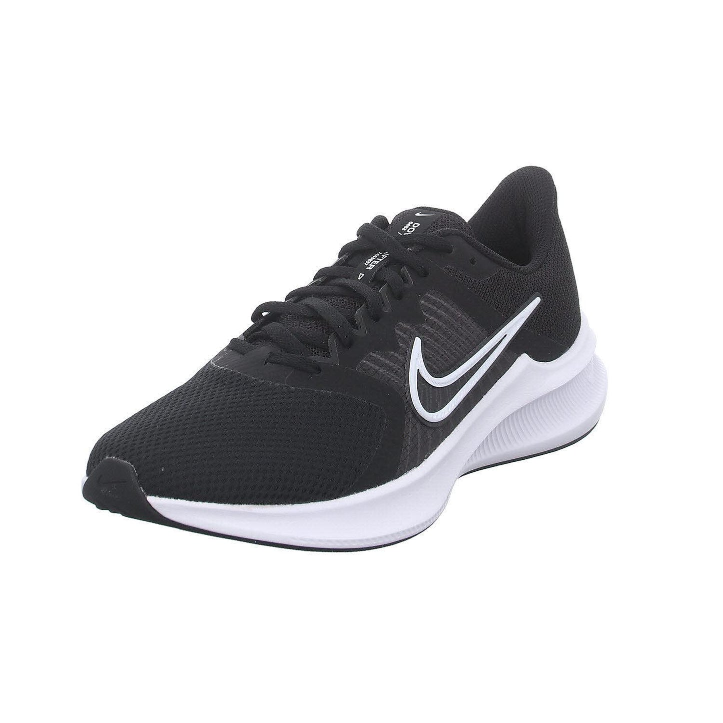 Nike Downshifter 11 Black Mesh With White Logo Trainers Mens US 8.5 NEW
