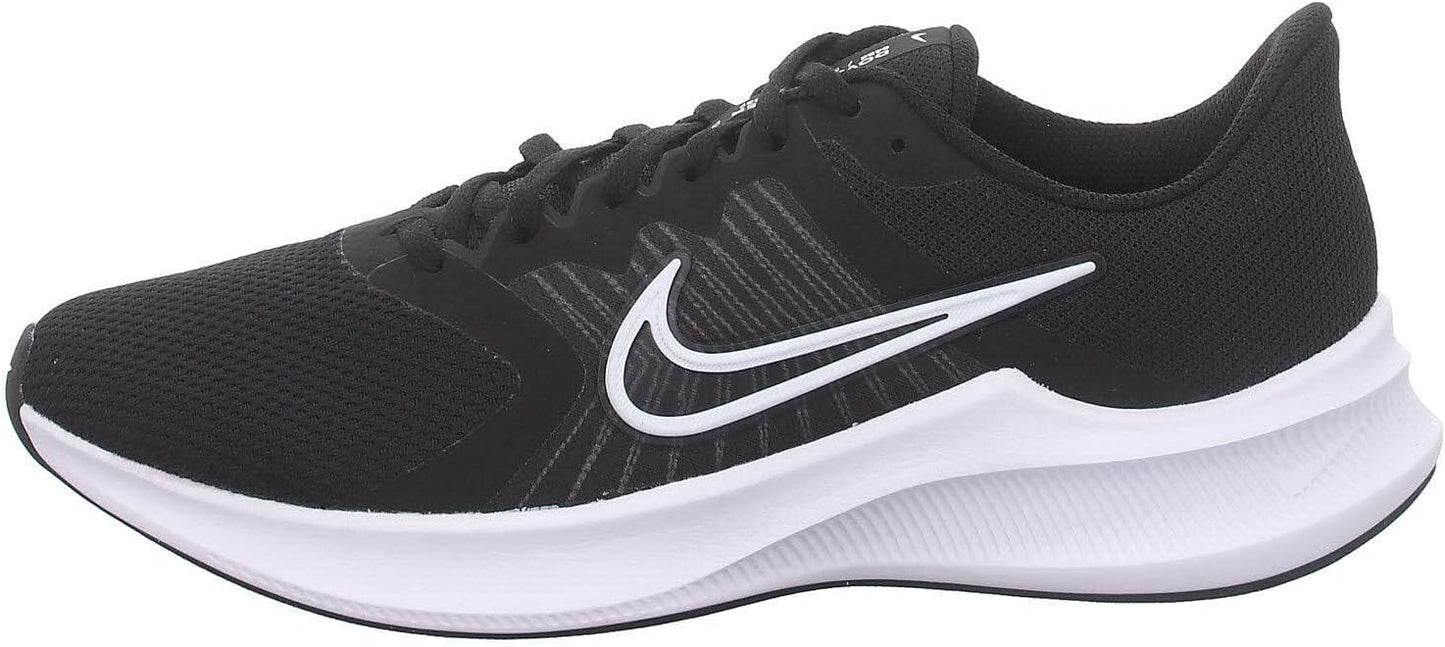 Nike Downshifter 11 Black Mesh With White Logo Trainers Mens US 8.5 NEW