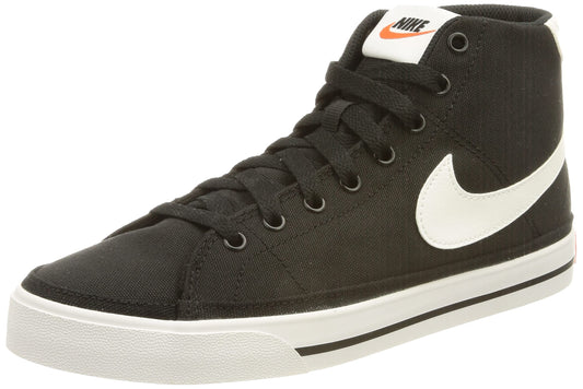 Nike Court Legacy Canvas Mid Black White Team Orange Trainers Youth US 8 NEW