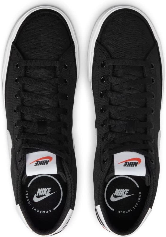 Nike Court Legacy Canvas Mid Black White Team Orange Trainers Youth US 8 NEW