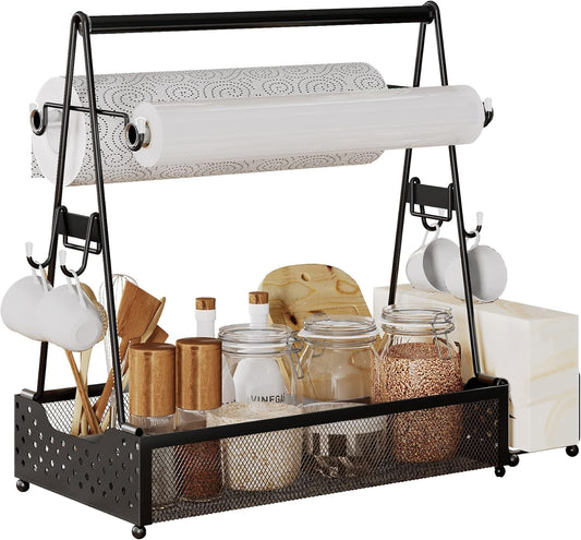 Griddle Caddy with Paper Towel Holder Outdoor Kitchen Storage Accessory NEW