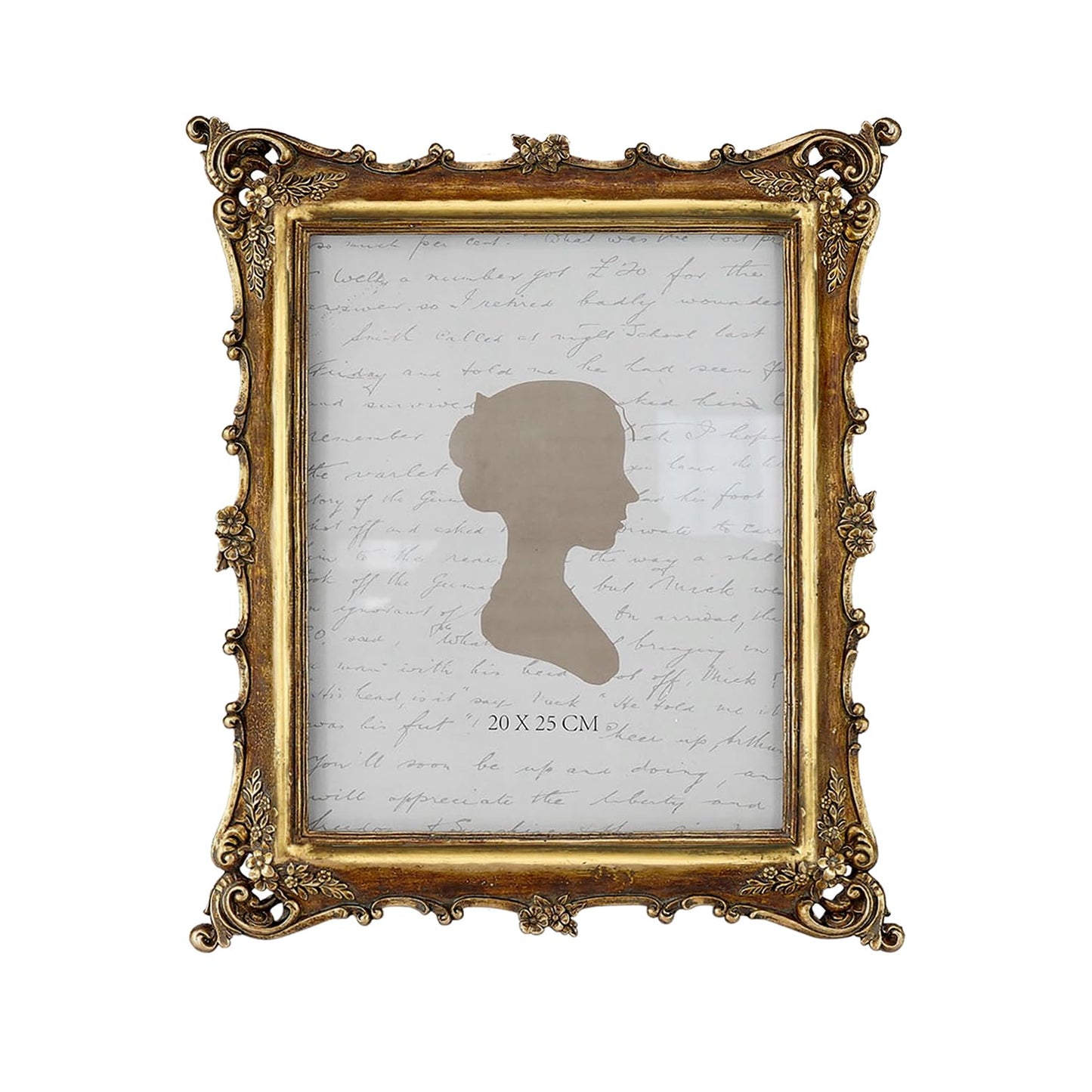 Sunlit 8x10 Inch Vintage Bronze Gold Luxury Antique Photo Frame with Glass DEMO