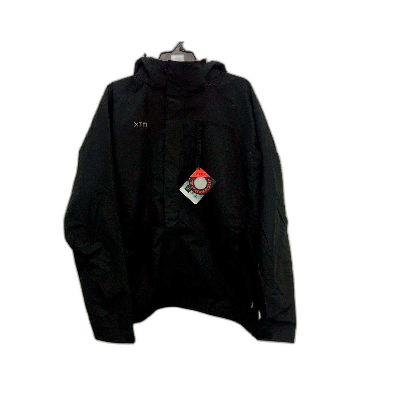 XTM Black Kakadu Seam Sealed Waterproof Rain Jacket Hooded Coat Mens Sze L NEW