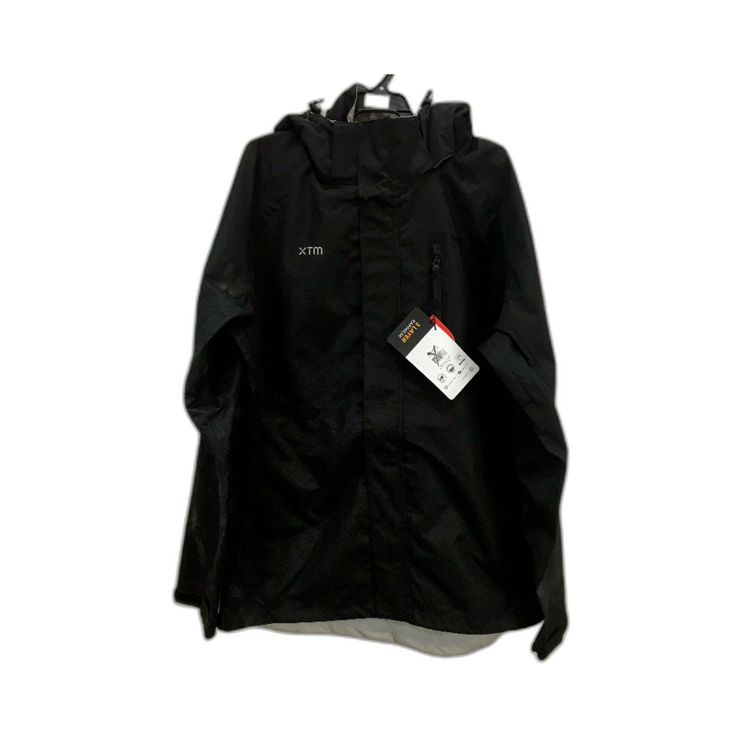 XTM Black Kakadu Seam Sealed Waterproof Rain Jacket Hooded Coat Mens Sze XL NEW