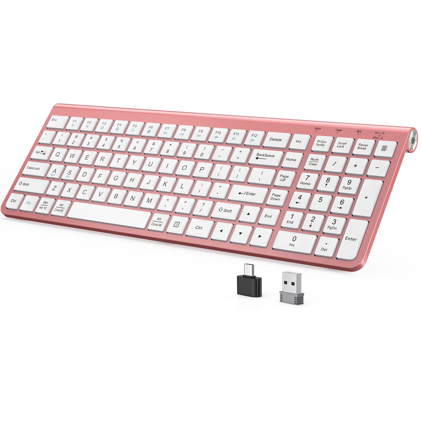 JOYACCESS Wireless Keyboards Keyboard USB & Type C 2-in-1 Receiver Pink NEW