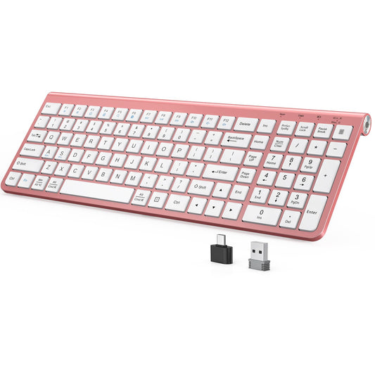 JOYACCESS Wireless Keyboards Keyboard USB & Type C 2-in-1 Receiver Pink NEW