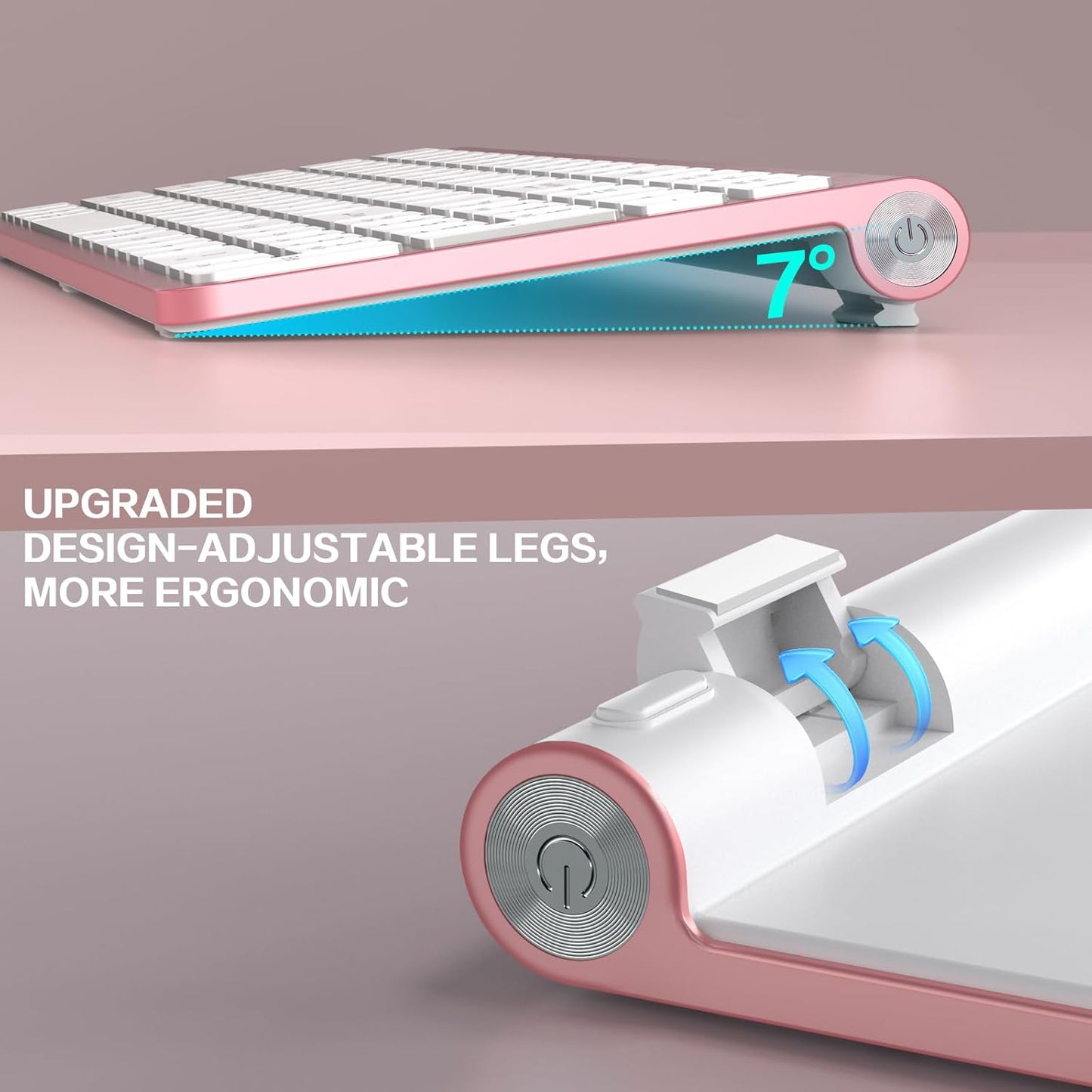 JOYACCESS Wireless Keyboards Keyboard USB & Type C 2-in-1 Receiver Pink NEW