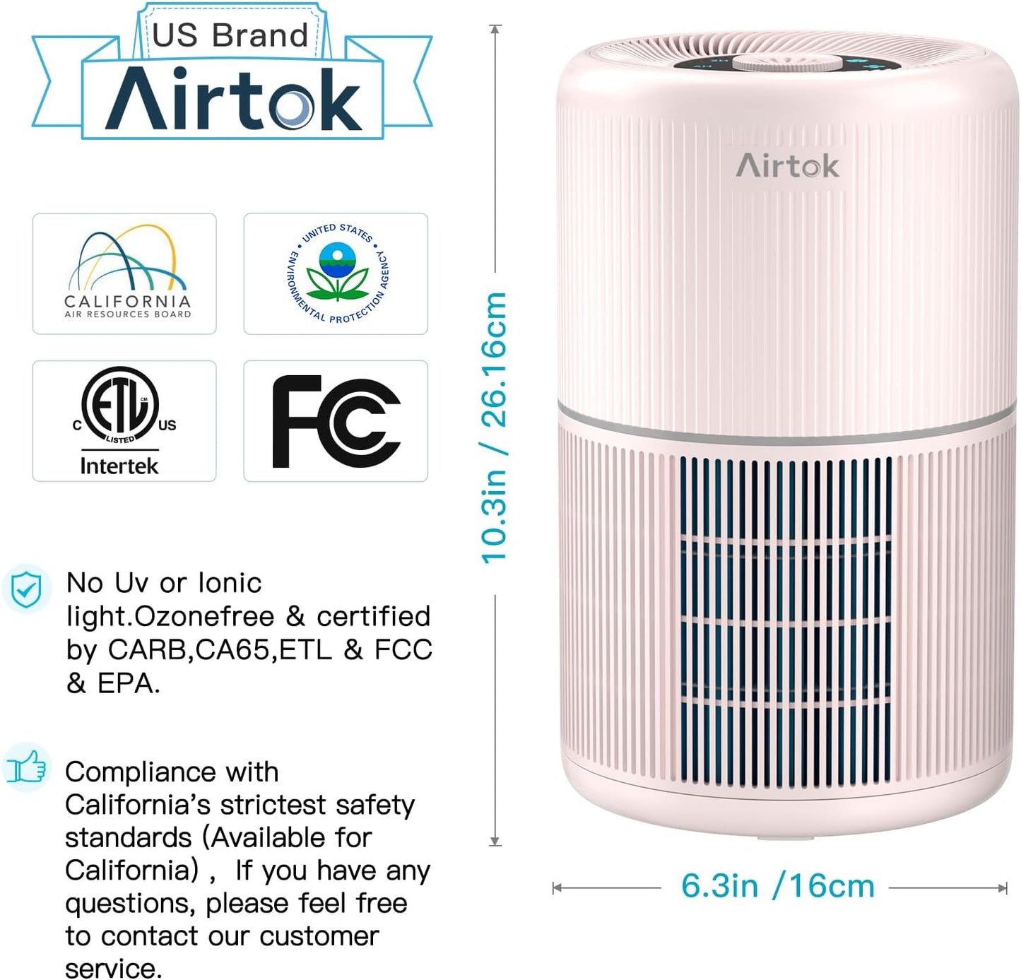 AIRTOK 4-in-1 Air Purifiers HEPA Air Purifier for Home with Fragrance DEMO