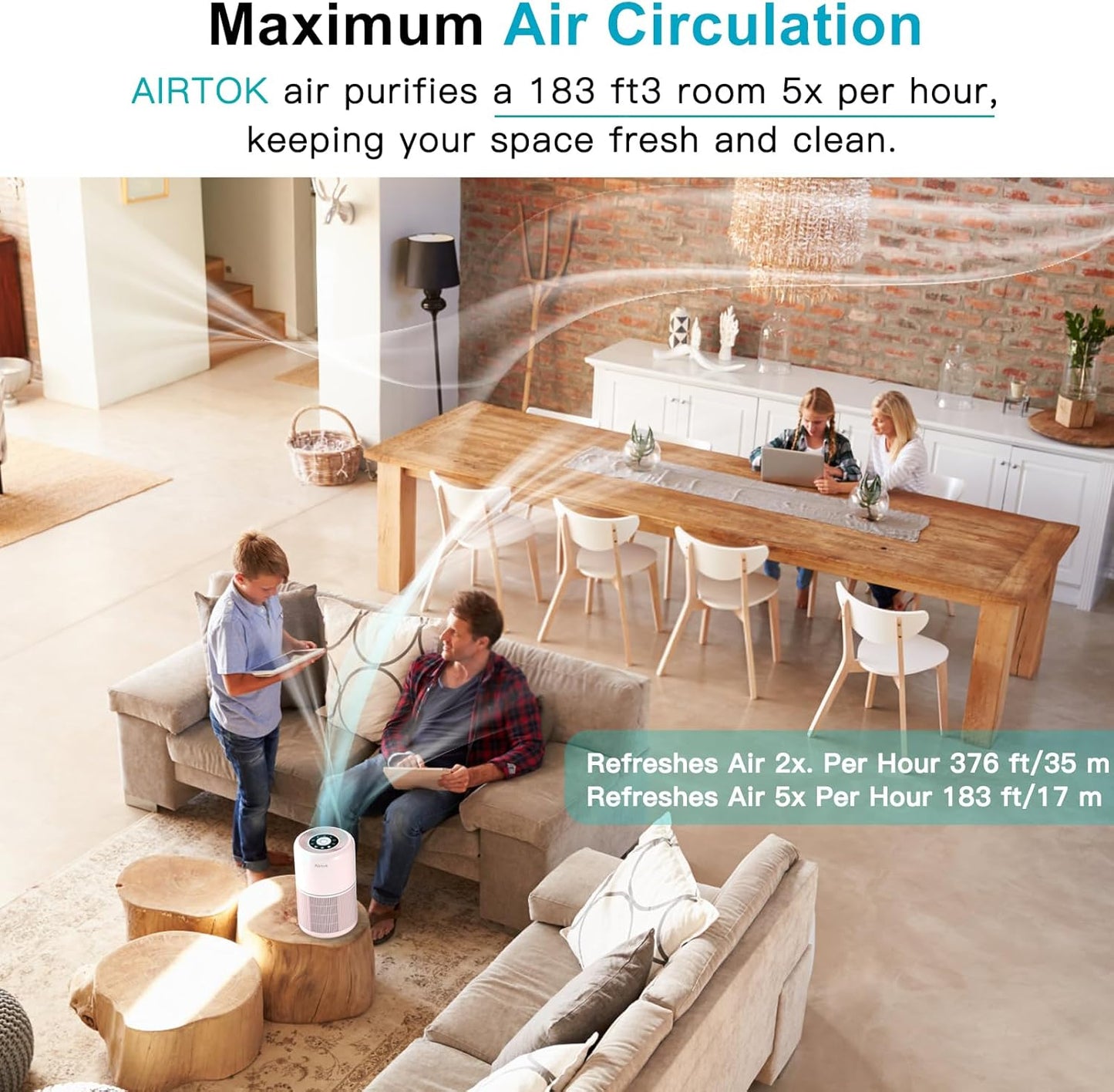 AIRTOK 4-in-1 Air Purifiers HEPA Air Purifier for Home with Fragrance DEMO