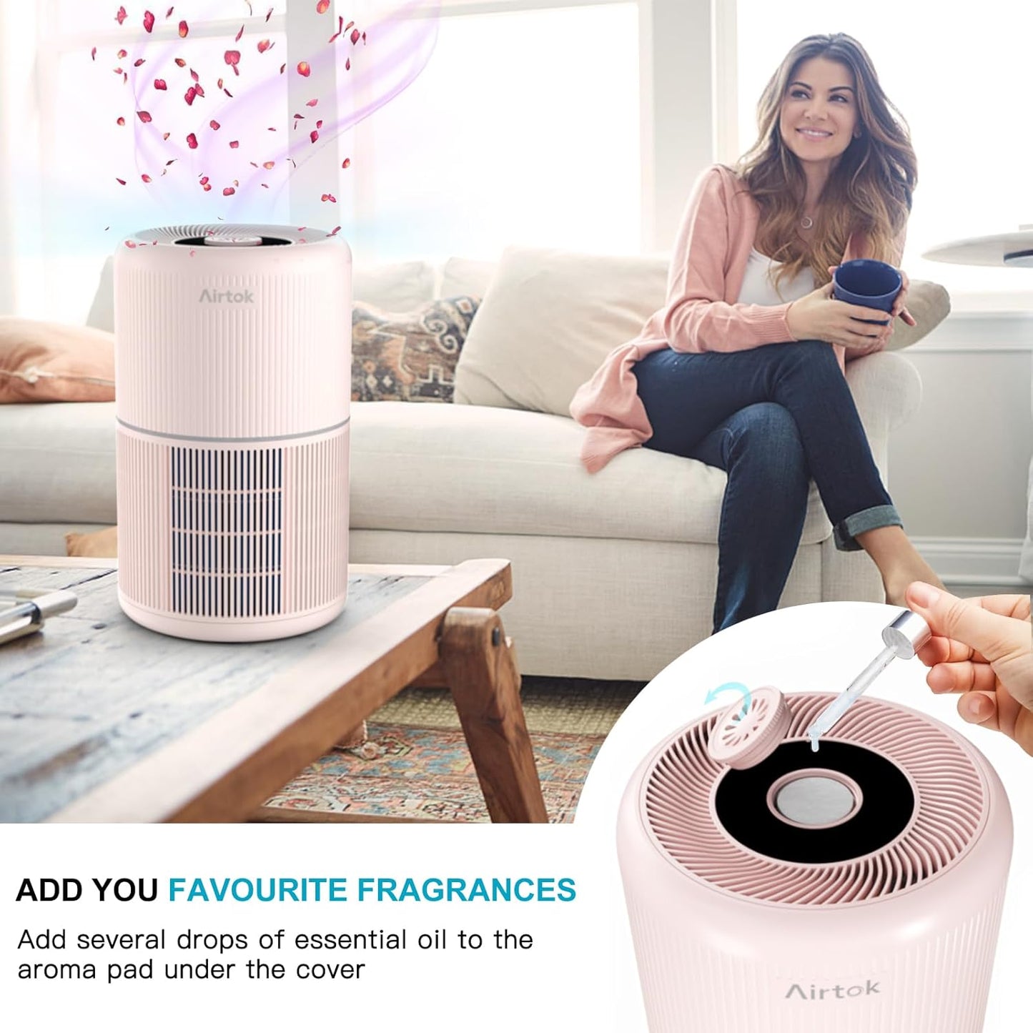 AIRTOK 4-in-1 Air Purifiers HEPA Air Purifier for Home with Fragrance DEMO
