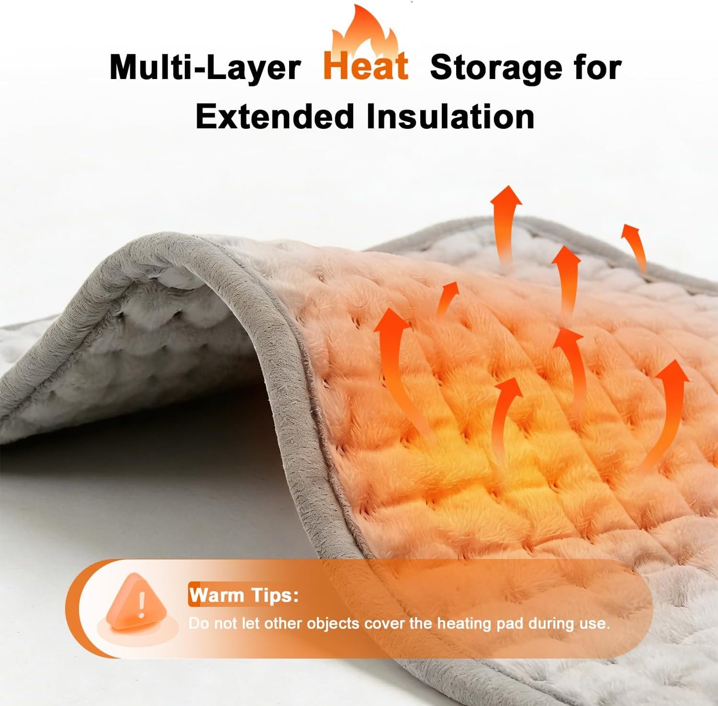 Necomi Grey Electric Heating Pad for Back Pain & Muscle Relief - Soothing DEMO