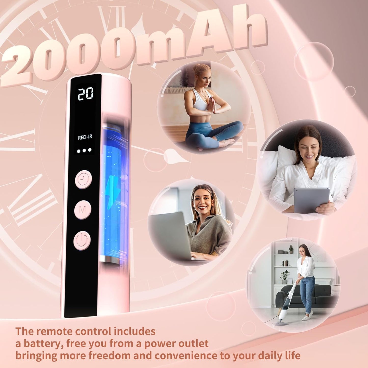 NVBOTY LED Face Light Therapy Mask, 4 Modes, Portable Red Light, 1g Pack, DEMO