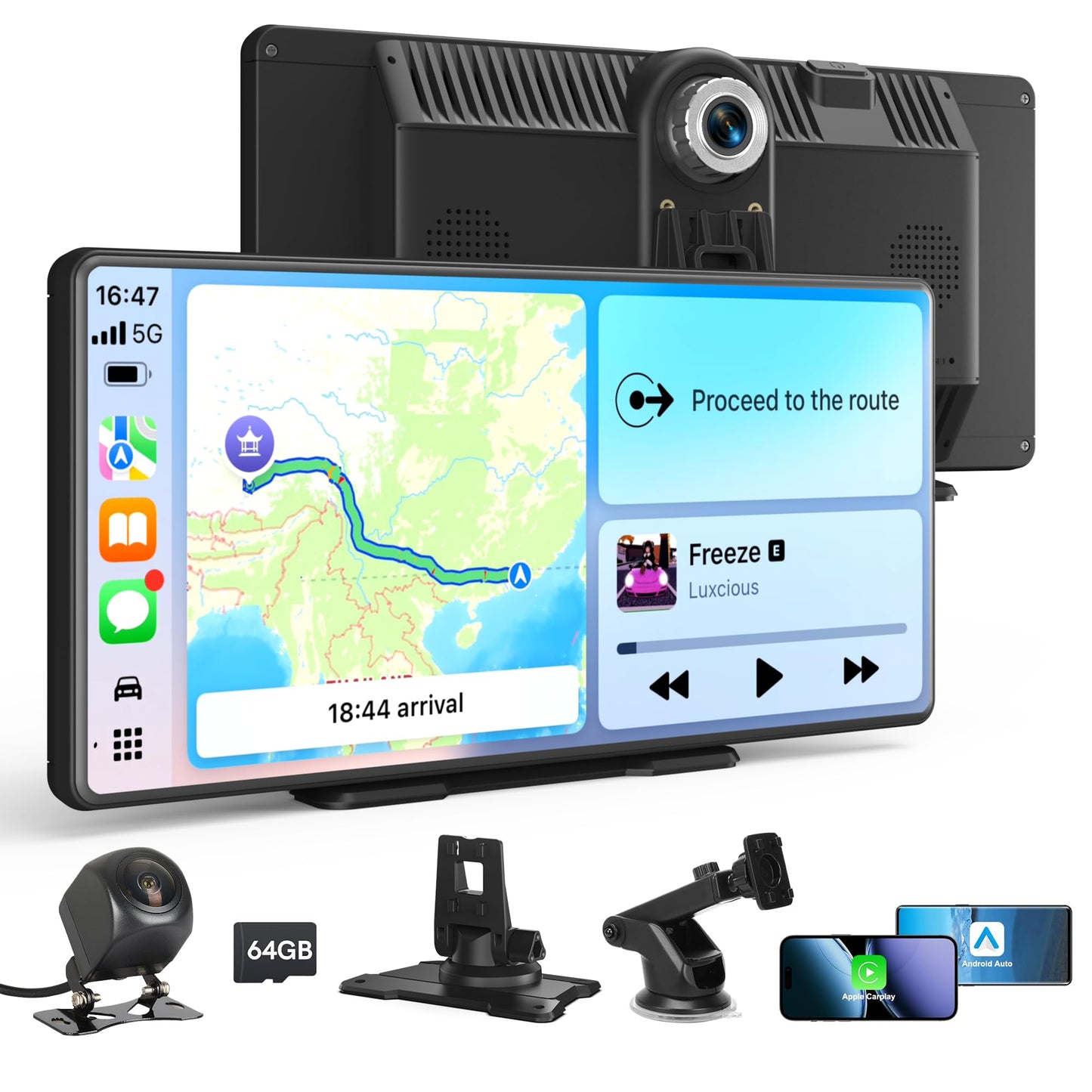 Plimpton L3 Portable On-Dash-Monitoring Car Screen with Dash Cam 10.36" HD DEMO