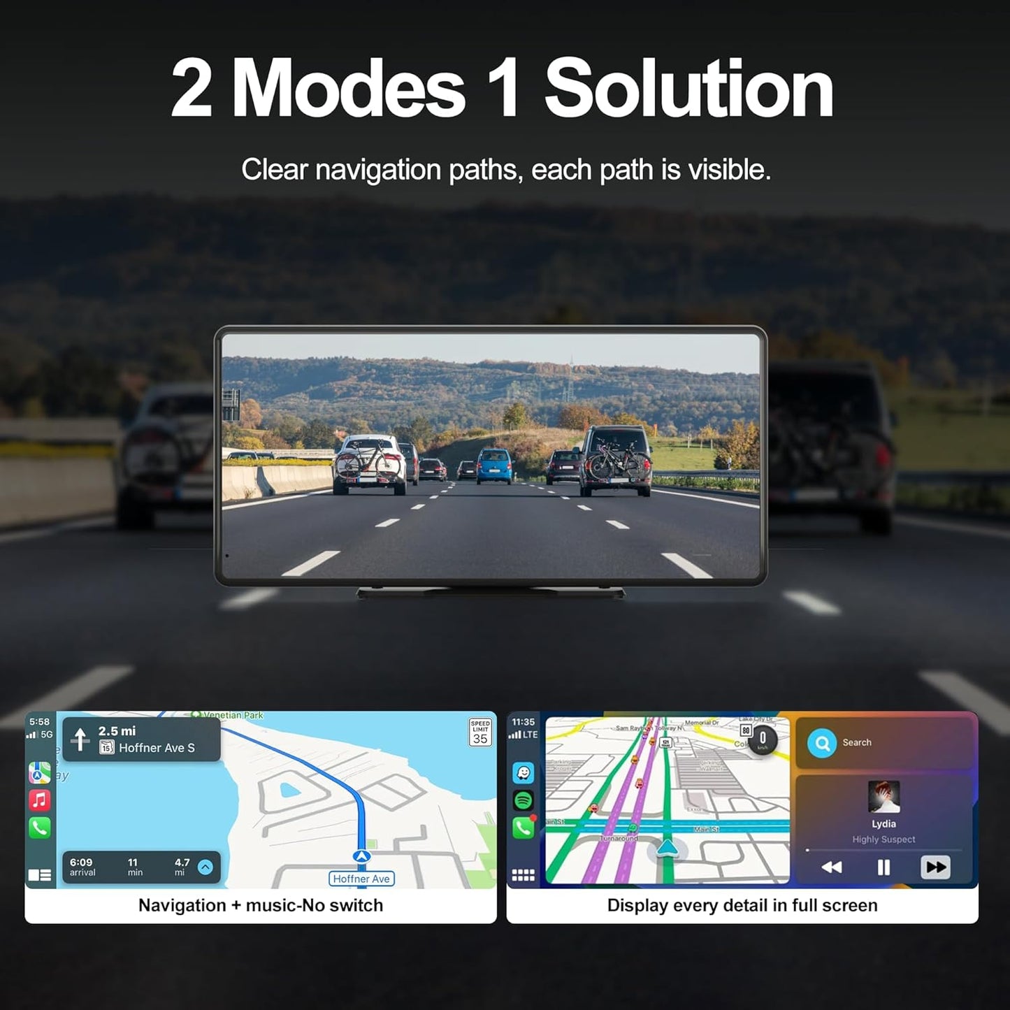 Plimpton L3 Portable On-Dash-Monitoring Car Screen with Dash Cam 10.36" HD DEMO