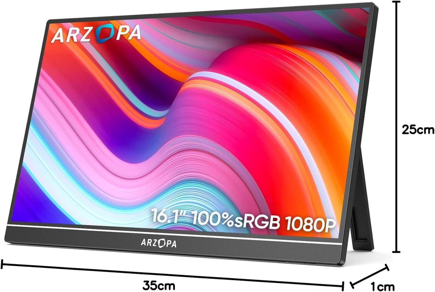 ARZOPA 16.1" Monitors FHD 1080P Portable Monitor with High Color Gamut and DEMO