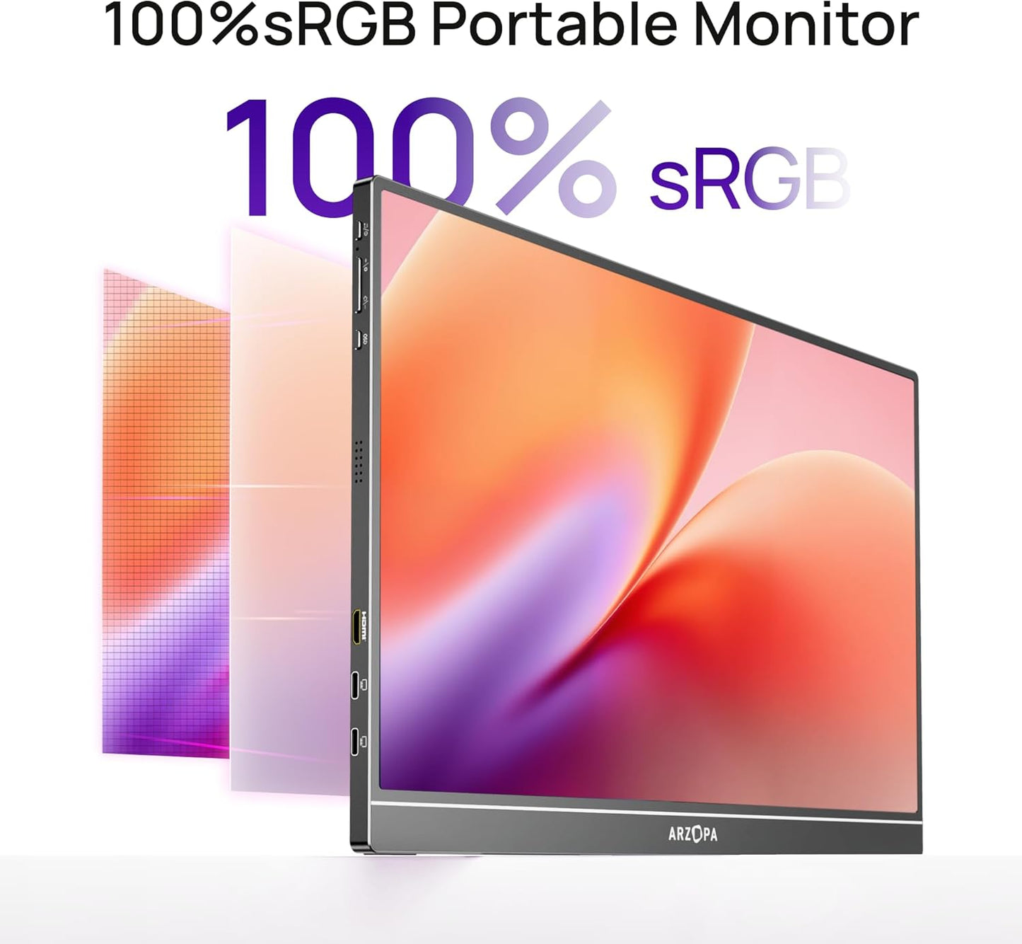 ARZOPA 16.1" Monitors FHD 1080P Portable Monitor with High Color Gamut and DEMO