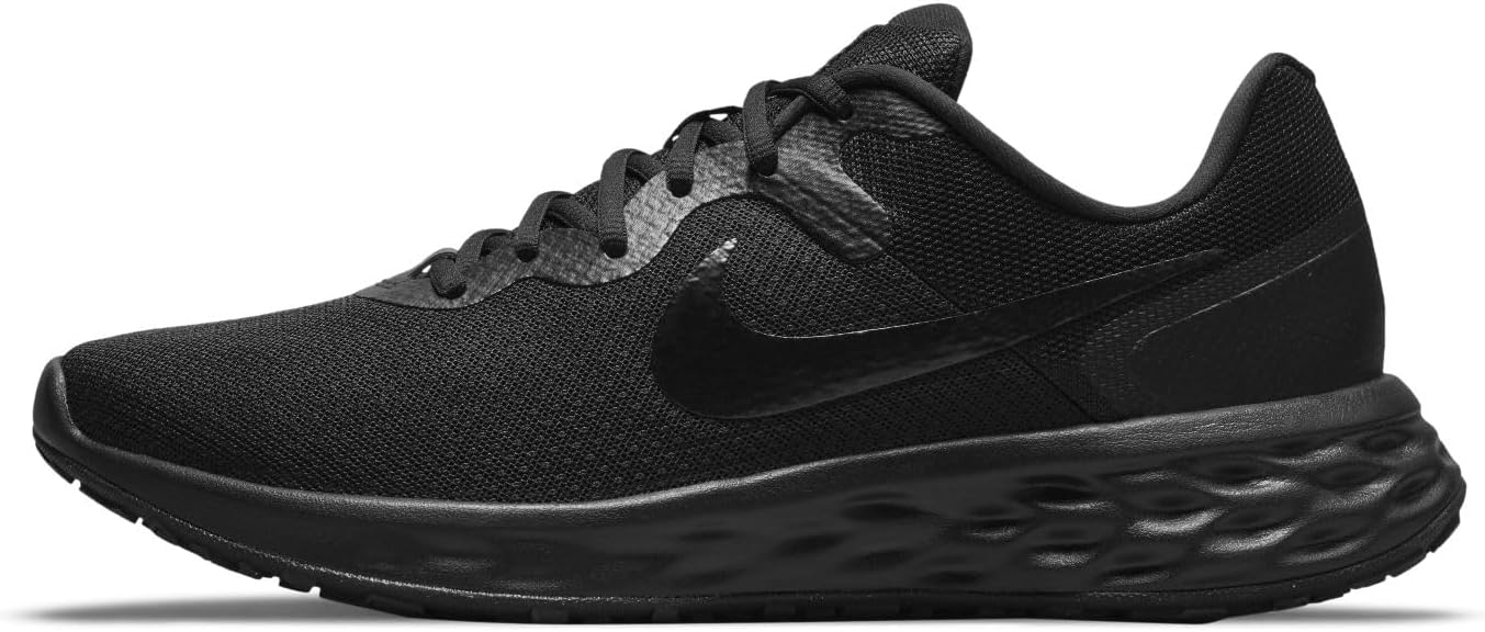 Nike Revolution 6 NN Sneaker Solid Black Running Shoes Mens US 9 NEW