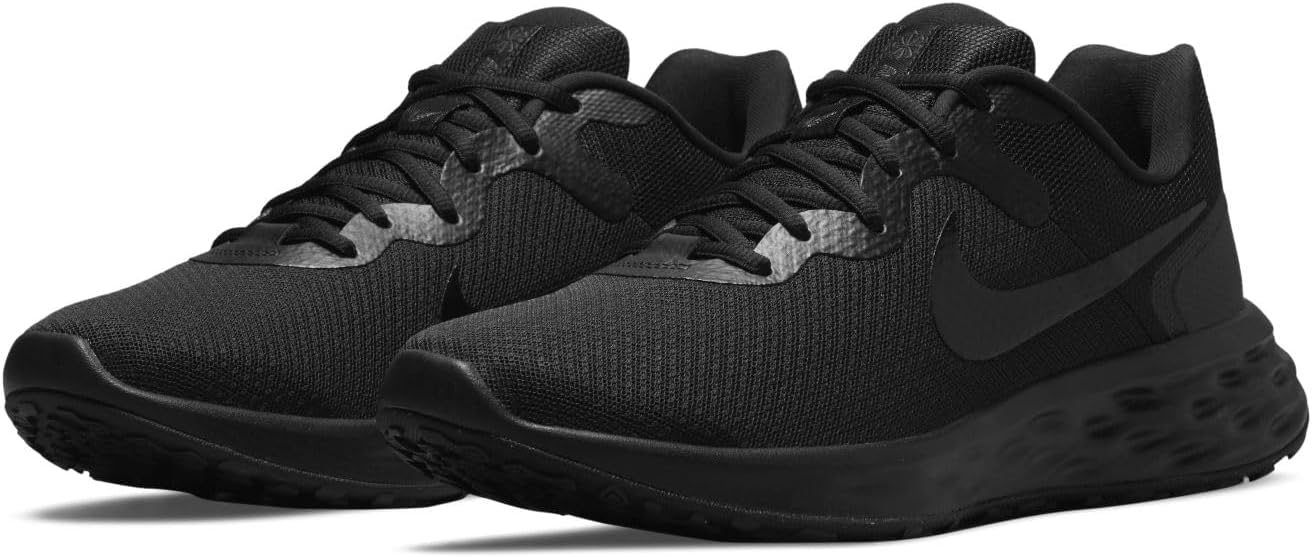 Nike Revolution 6 NN Sneaker Solid Black Running Shoes Mens US 9 NEW