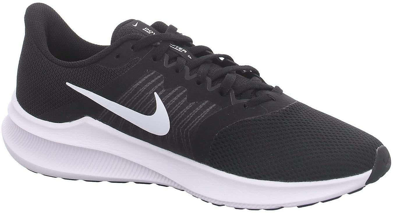 Nike Downshifter 11 Black Mesh With White Logo Trainers Mens US 8.5 NEW