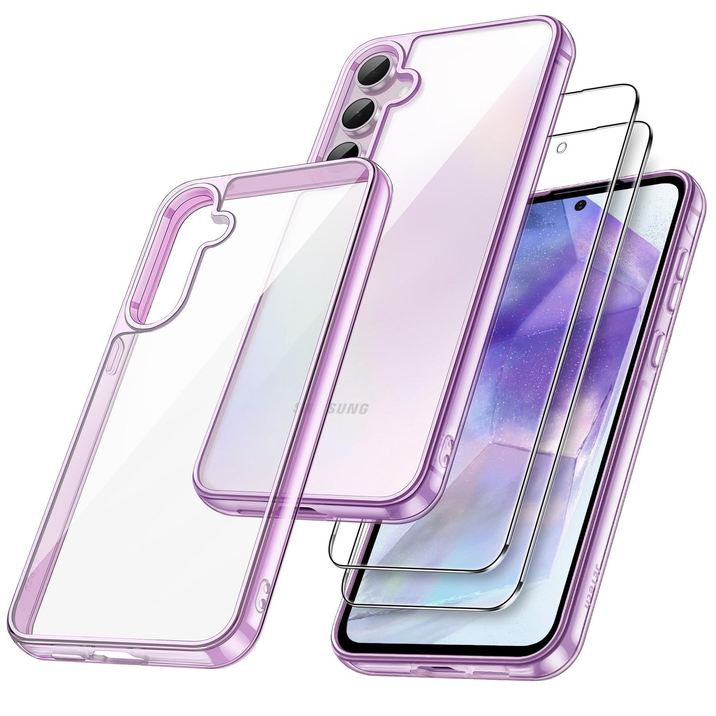 JETech 3-in-1 Basic Cases Case for Samsung Galaxy A55 5G with 2-Pack Screen NEW