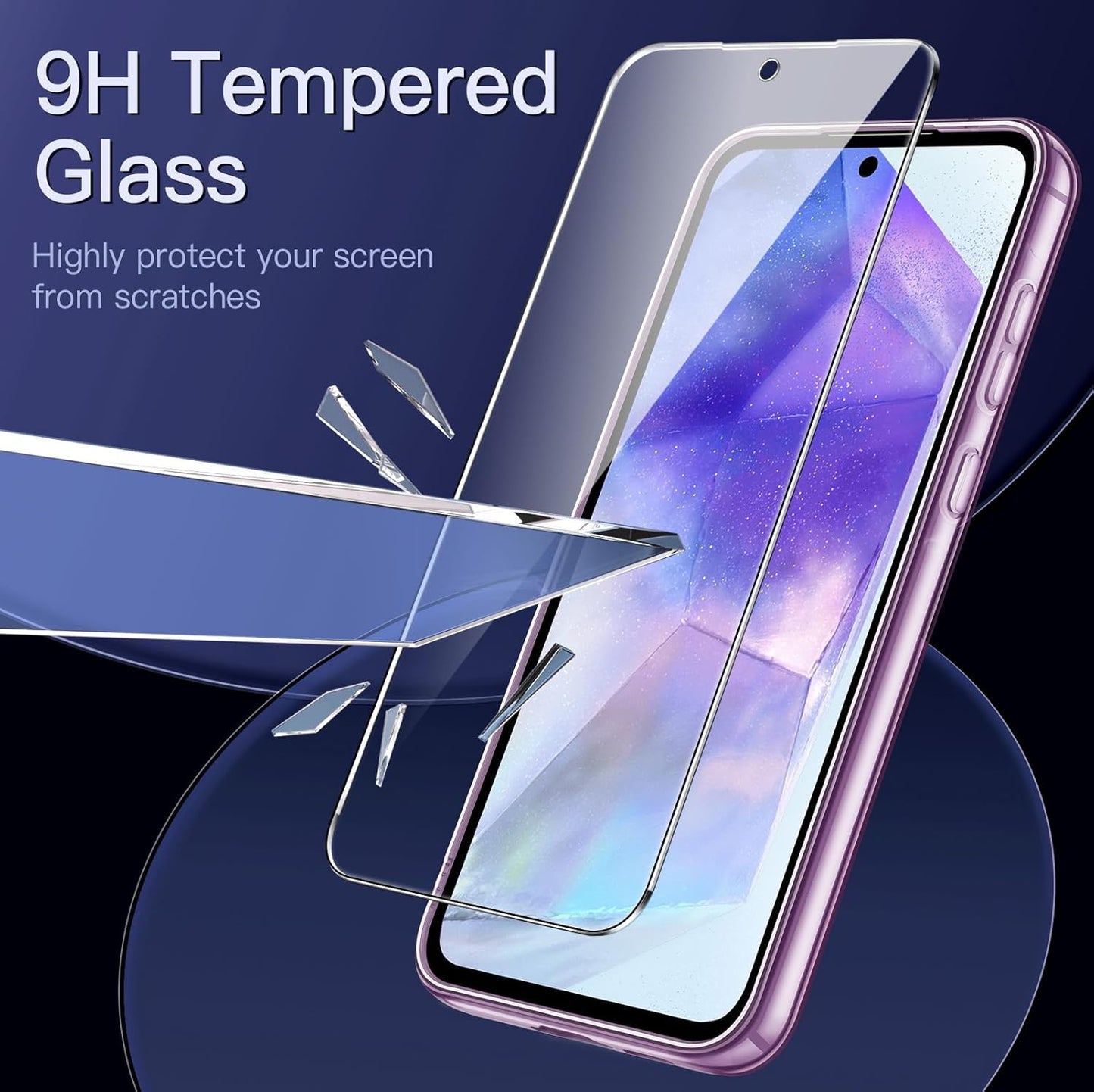 JETech 3-in-1 Basic Cases Case for Samsung Galaxy A55 5G with 2-Pack Screen NEW