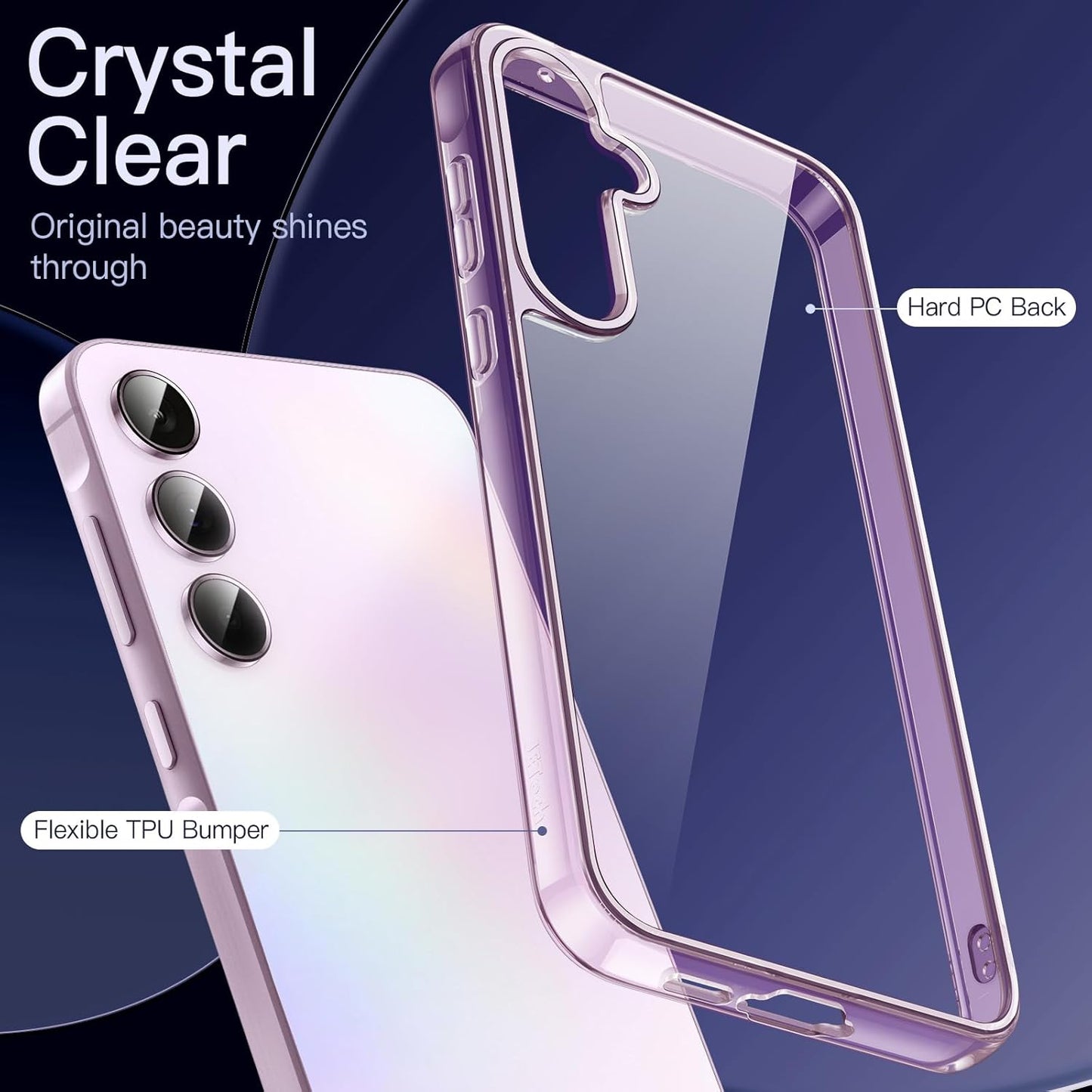 JETech 3-in-1 Basic Cases Case for Samsung Galaxy A55 5G with 2-Pack Screen NEW