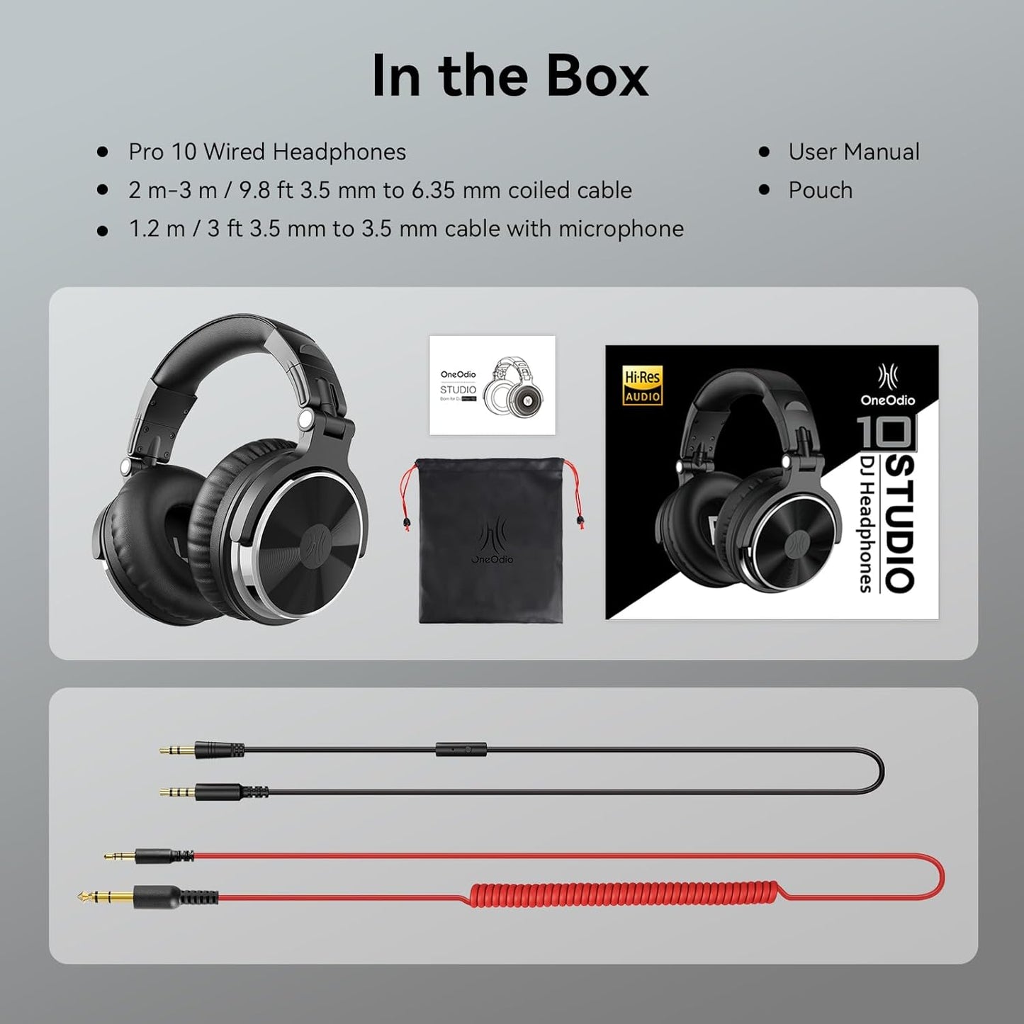 OneOdio Wired Over-Ear Headphones Hi-Res Studio Monitor Mixing DJ Stereo NEW
