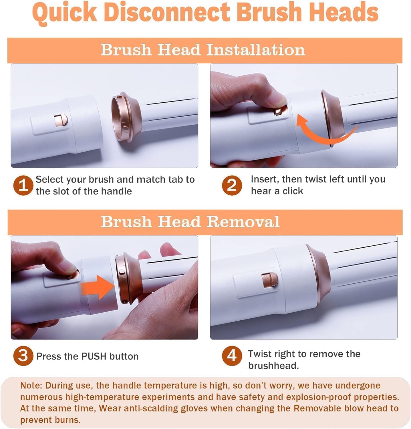 Baseau 5-in-1 Blow Dryer Brush Set Detachable Hot Air Curler Ceramic DEMO