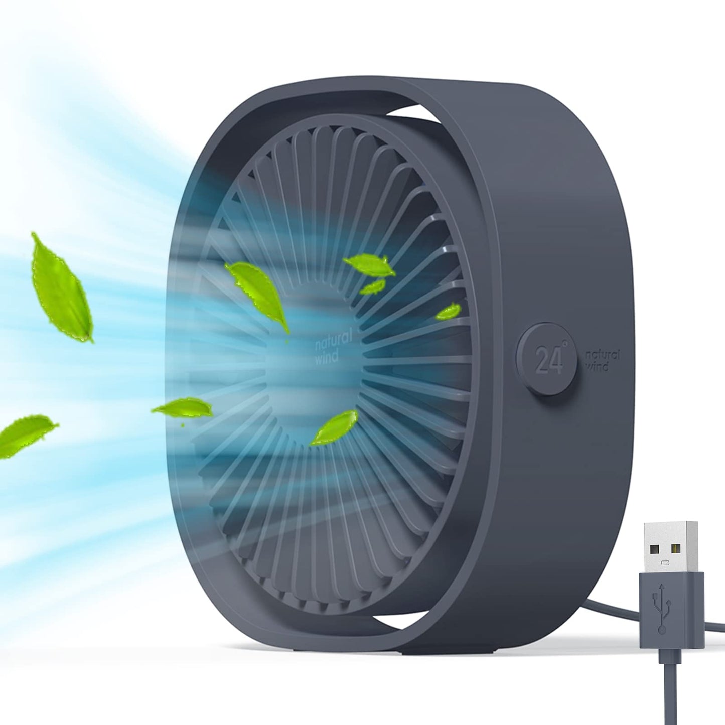 Simpeak Mini USB Fans USB Desk Fan - Quiet Portable Cooling in Grey for DEMO