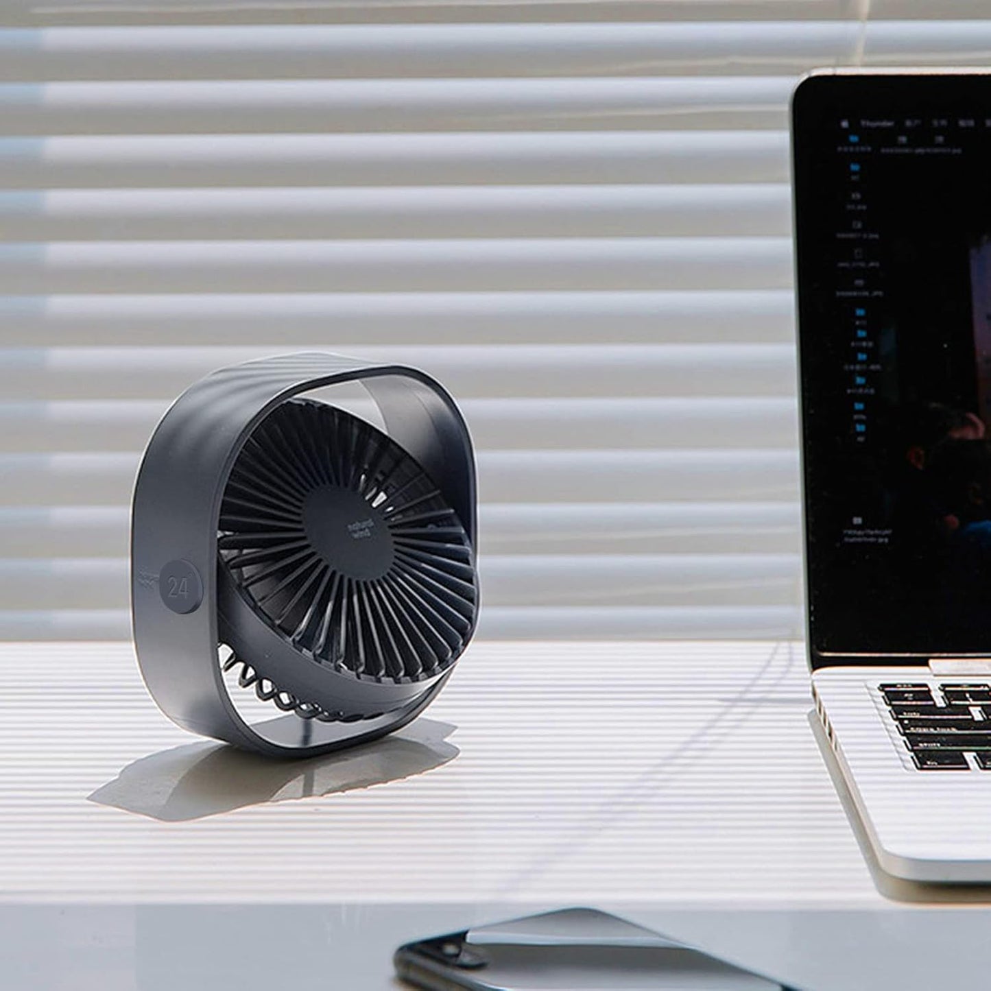 Simpeak Mini USB Fans USB Desk Fan - Quiet Portable Cooling in Grey for DEMO