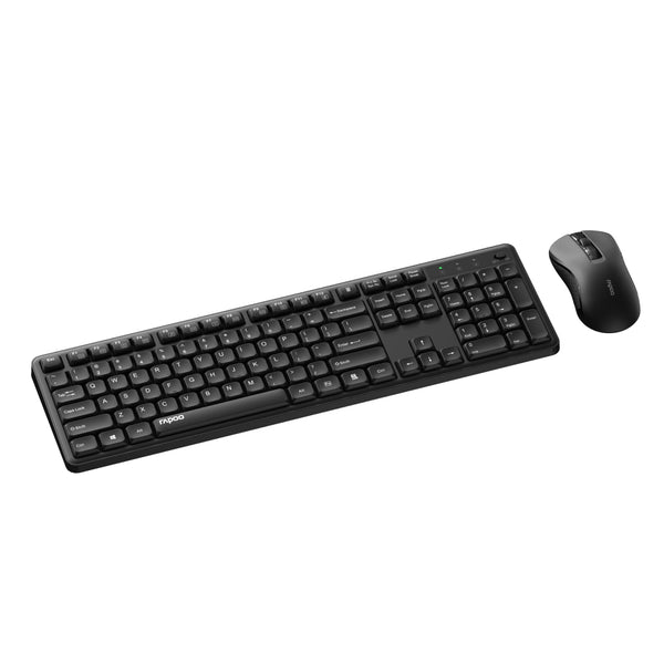 RAPOO Quiet Wireless Keyboard and Mouse Combo 2.4GHz USB Receiver Black DEMO