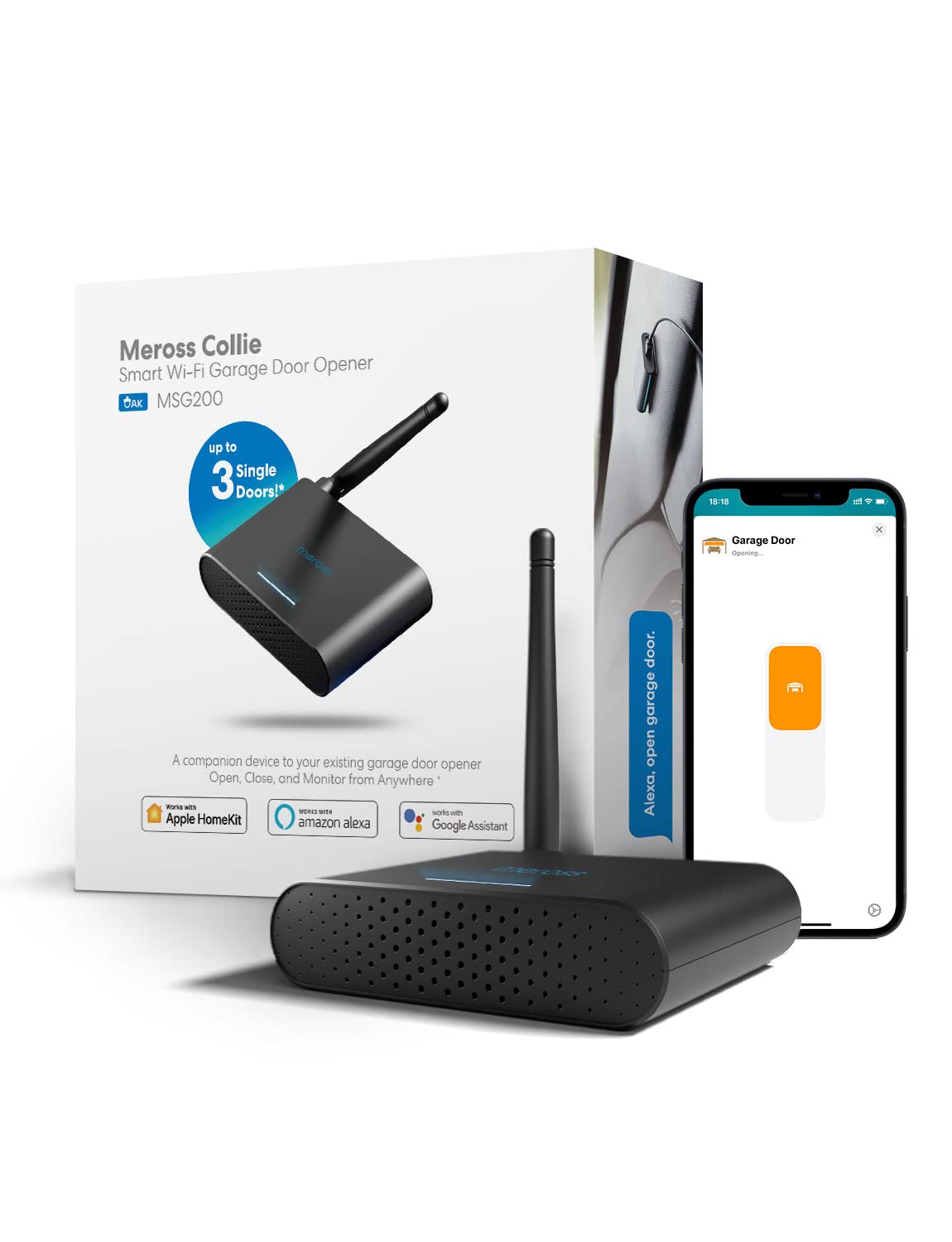 meross Smart Hardware Garage Door Opener Remote with External Antenna - DEMO