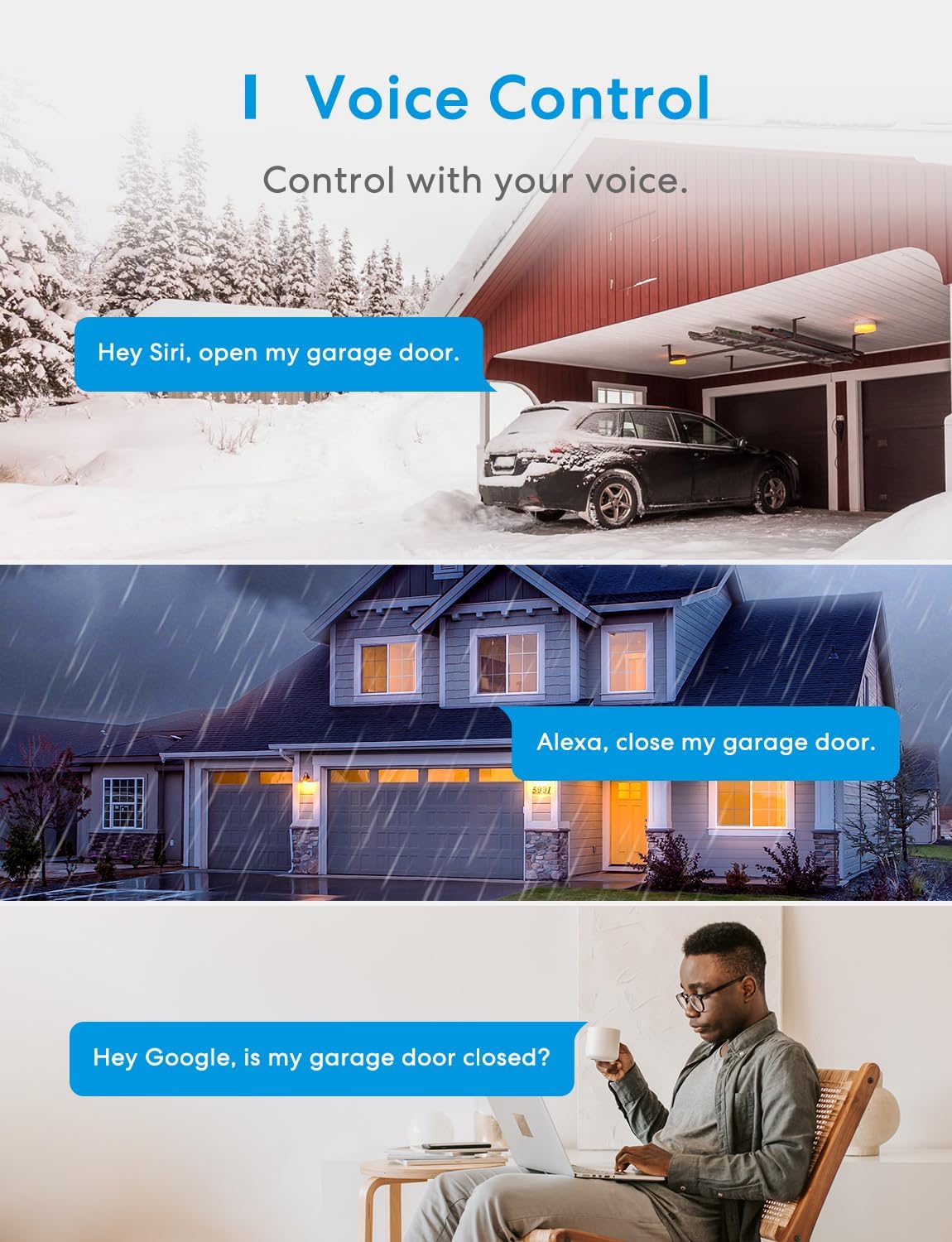 meross Smart Hardware Garage Door Opener Remote with External Antenna - DEMO