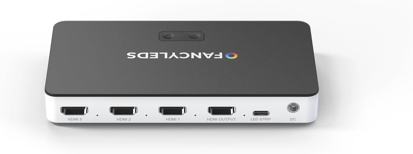 Fancy LEDs 4K 120Hz HDMI 2.1 Sync Box with 3 Ports - White Home Cinema TV DEMO