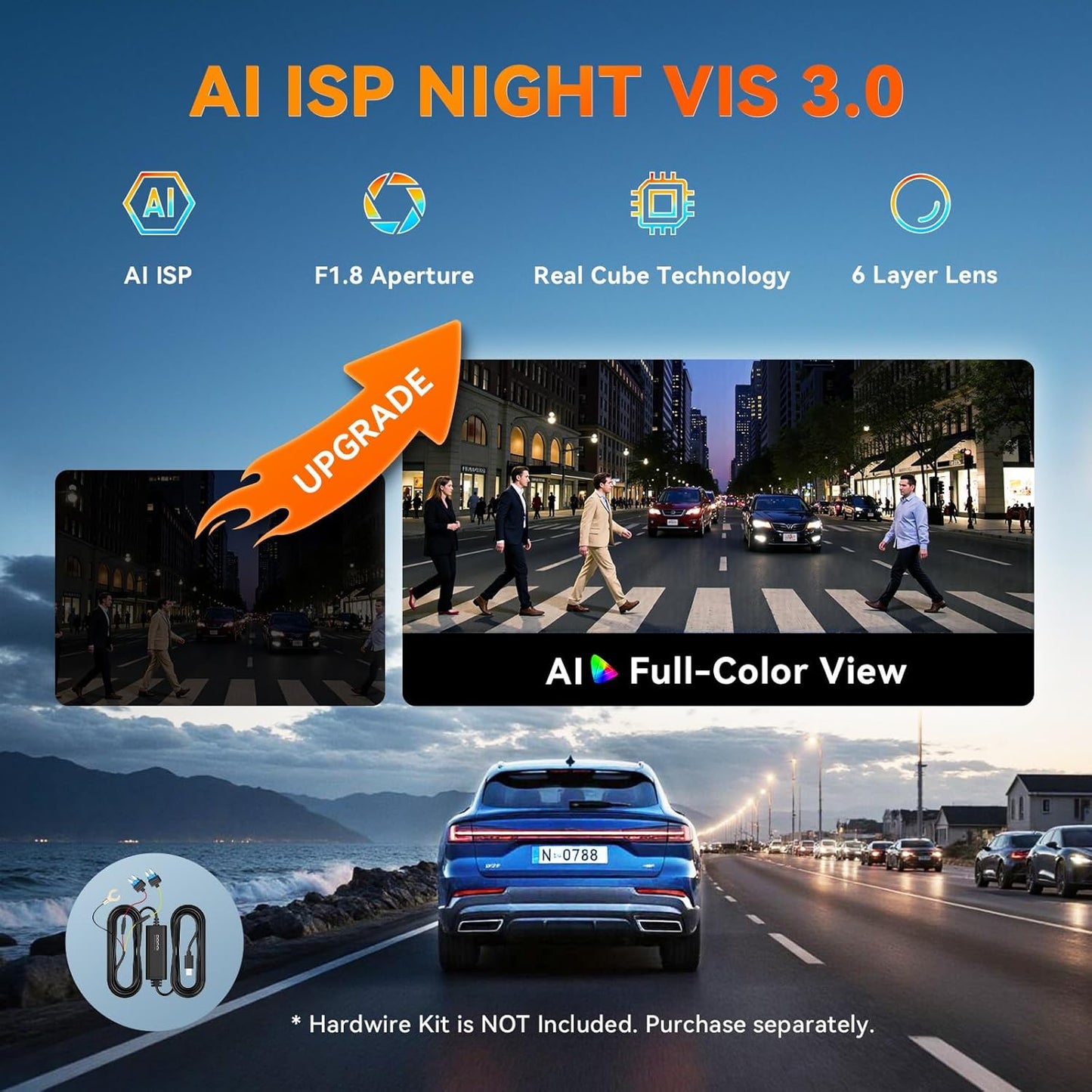 ddpai 4K Video Dual Dash Cam Front and Rear 2160P+1080P GPS WiFi Dashcam DEMO