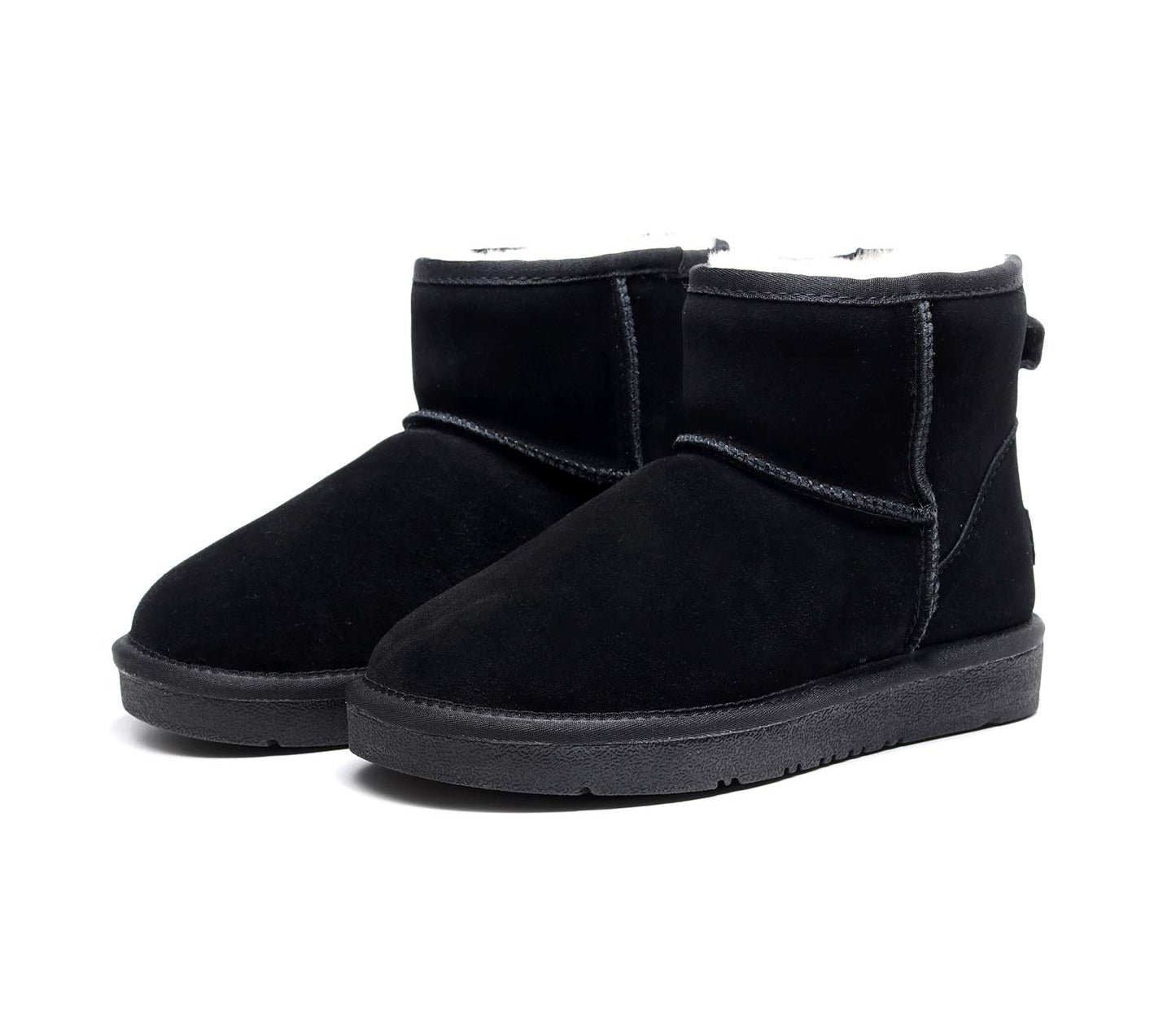 UGG Mini Classic Ankle Boots, Water Resistant Sheepskin Black Unisex L10 M8 NEW
