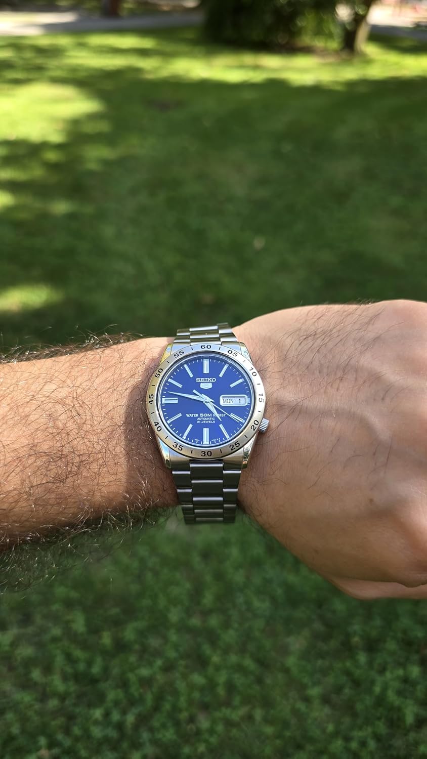 SEIKO Automatic Analogue Business Wrist Watch for Men & Women, Stylish Blue DEMO
