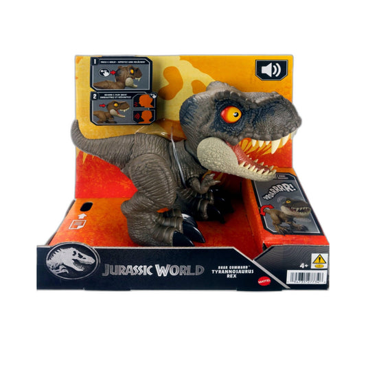 Jurassic World Roar Command Tyrannosaurus Rex Dinosaur Toy Gray Orange NEW