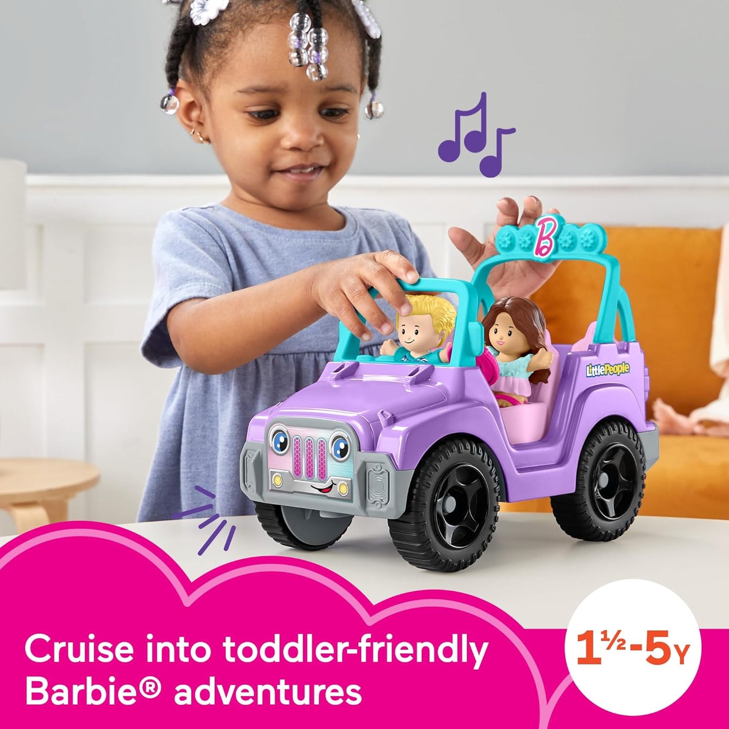 Fisher-Price Little People Barbie Toddler Toy Car Beach Cruiser NEW