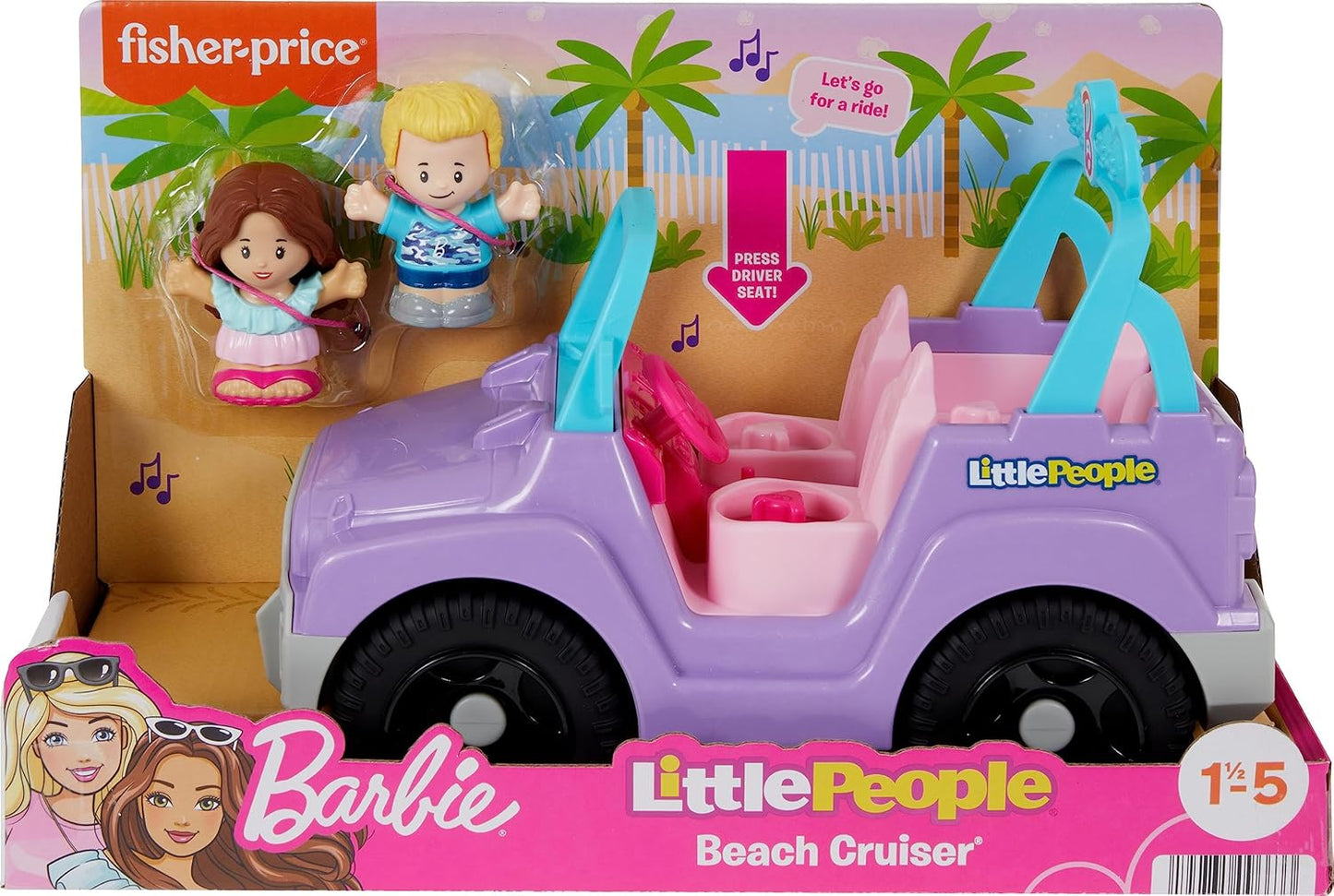 Fisher-Price Little People Barbie Toddler Toy Car Beach Cruiser NEW