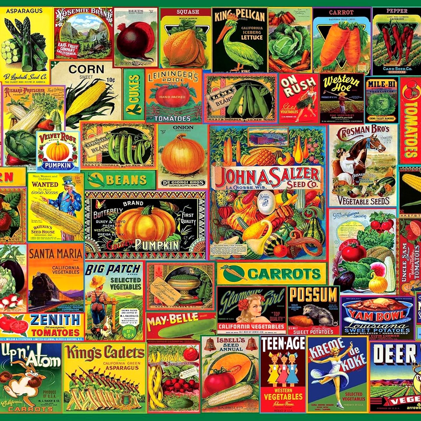 Vintage 1000 Piece Jigsaw Puzzle - Antique Seed Packets Hobby Game NEW