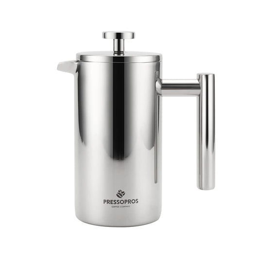Pressopros 2 Cup French Press Coffee Maker Double Wall Stainless Steel 350ml NEW