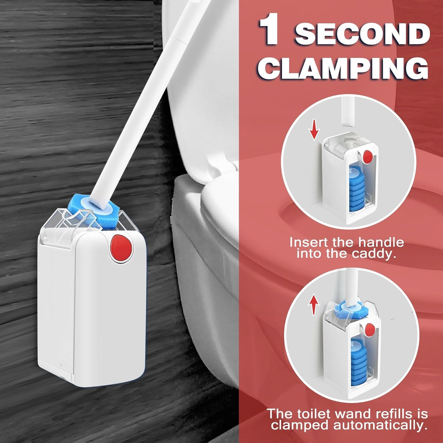 JEHONN Disposable Toilet Bowl Cleaner Wand with Upgraded Clamping System NEW