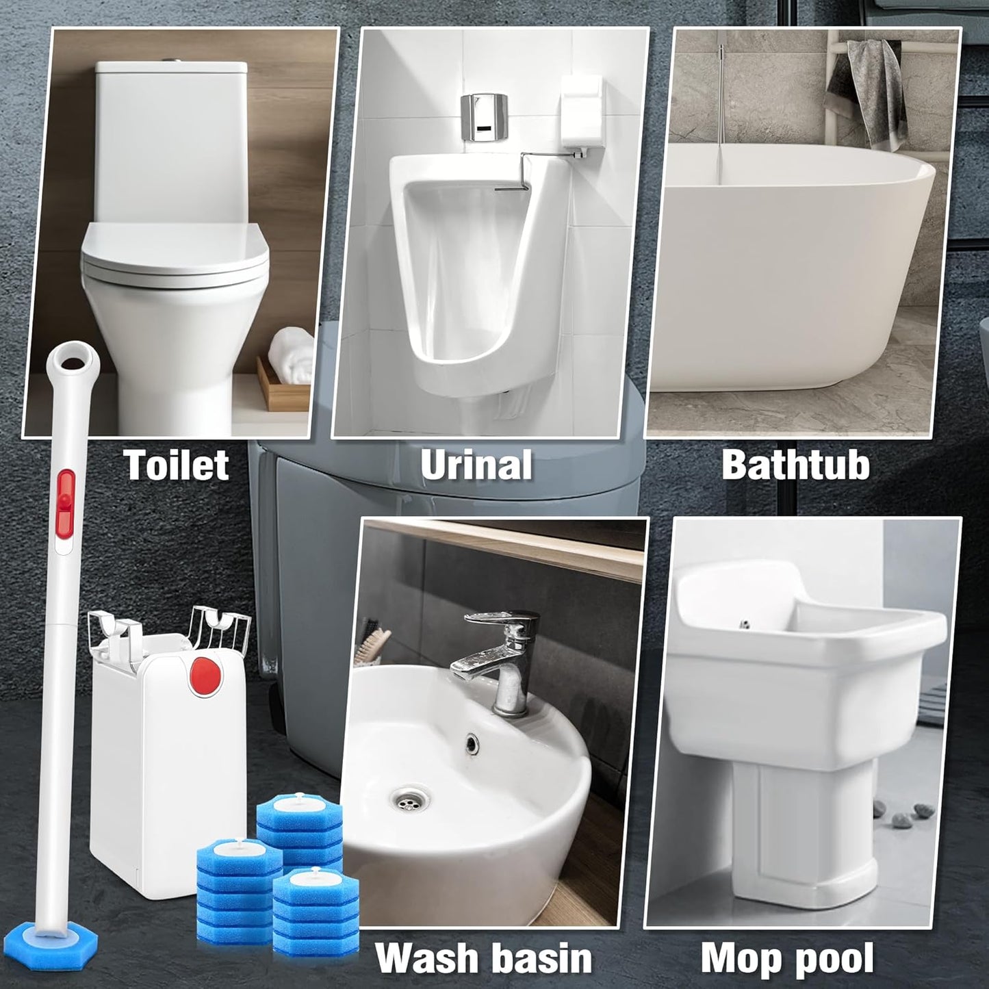 JEHONN Disposable Toilet Bowl Cleaner Wand with Upgraded Clamping System NEW