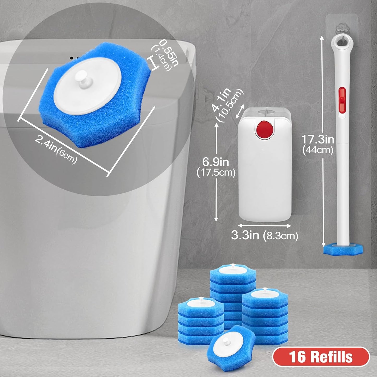 JEHONN Disposable Toilet Bowl Cleaner Wand with Upgraded Clamping System NEW