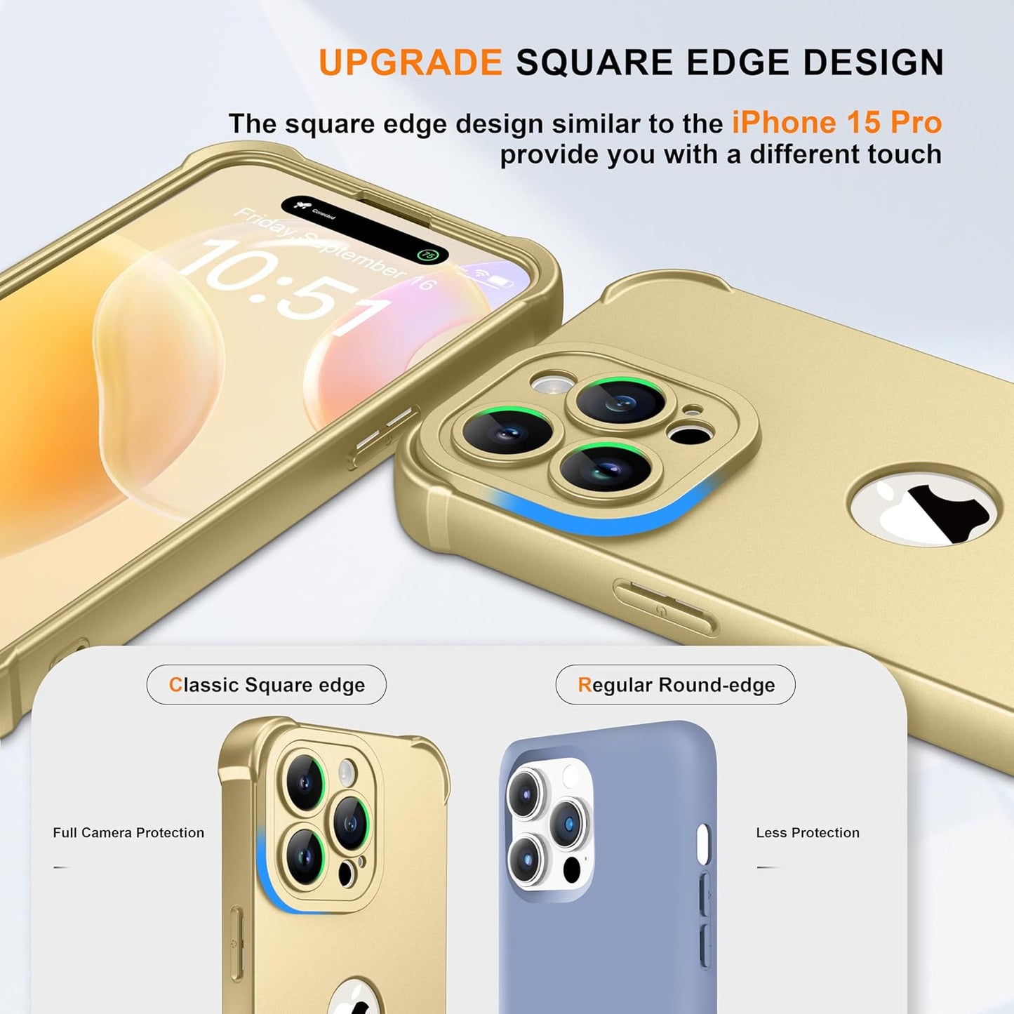 ORETECH Case Basic Cases for iPhone 15 Pro with Tempered Glass Screen NEW
