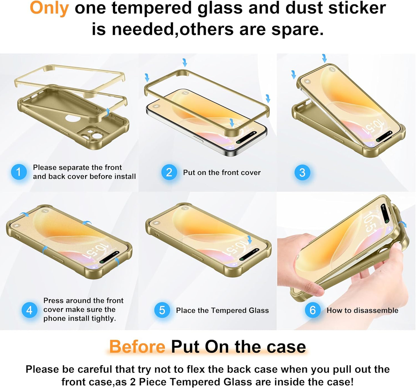 ORETECH Case Basic Cases for iPhone 15 Pro with Tempered Glass Screen NEW