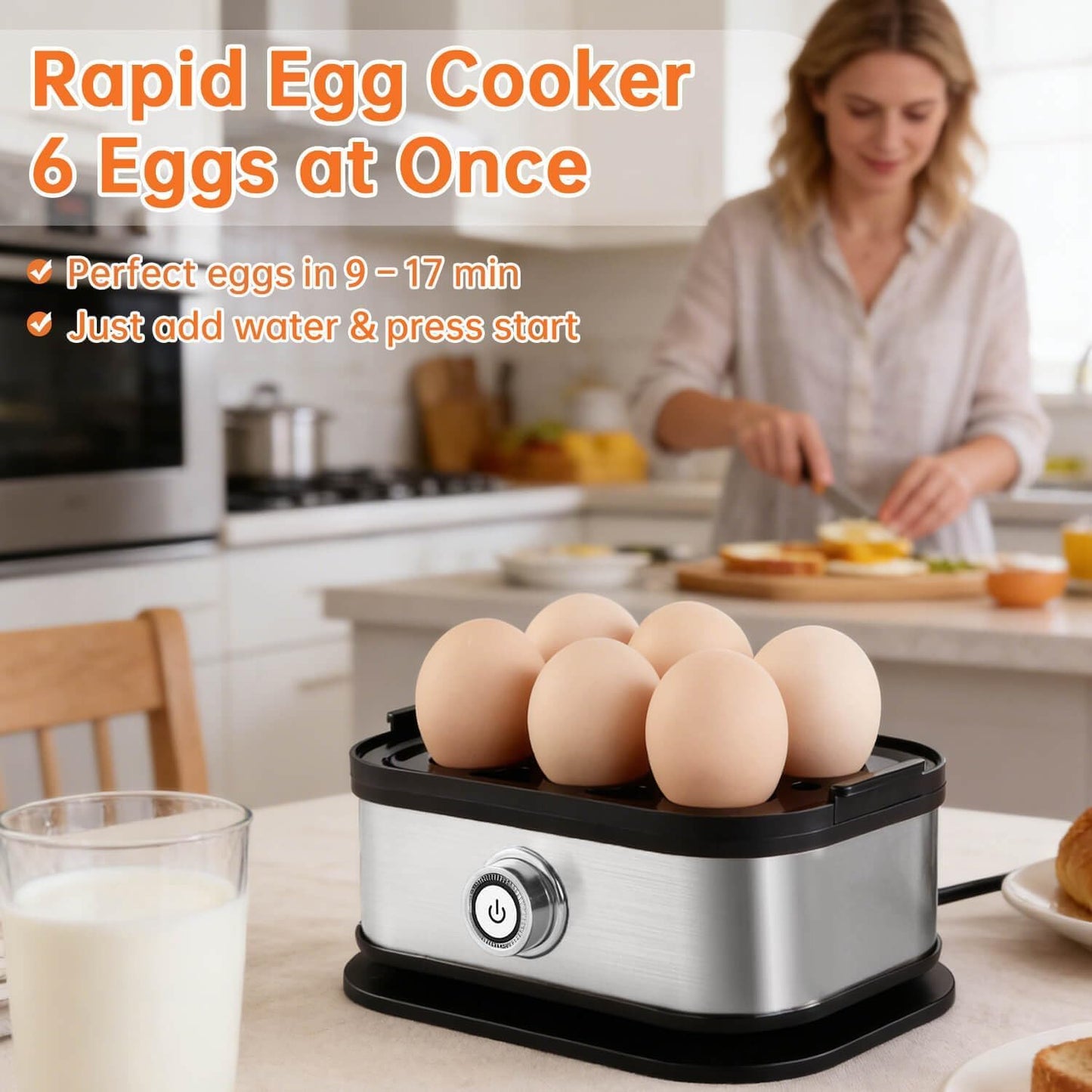 XIULIUU Rapid Speciality Appliances Egg Cooker Electric 6 Capacity Soft DEMO